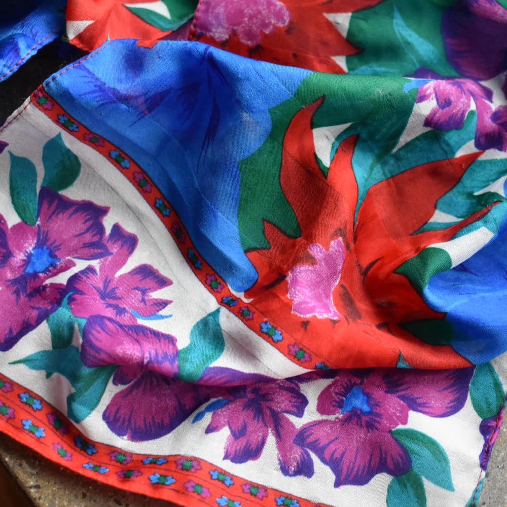 Vintage Liz Claiborne Silk Scarf • Vintage Hair Scarf